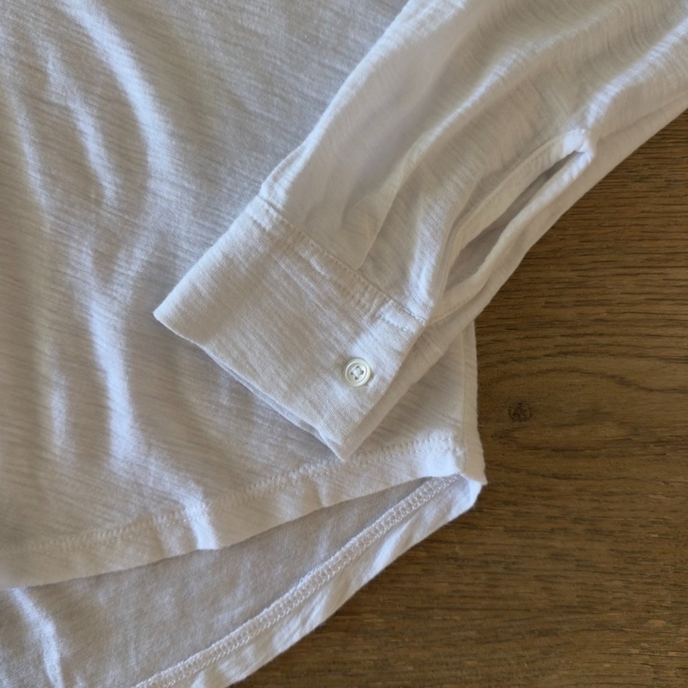 Standard JAMES PERSE White V-Neck Slub Button Down Henley Shirt-Women's Sze 1 - Picture 4 of 15
